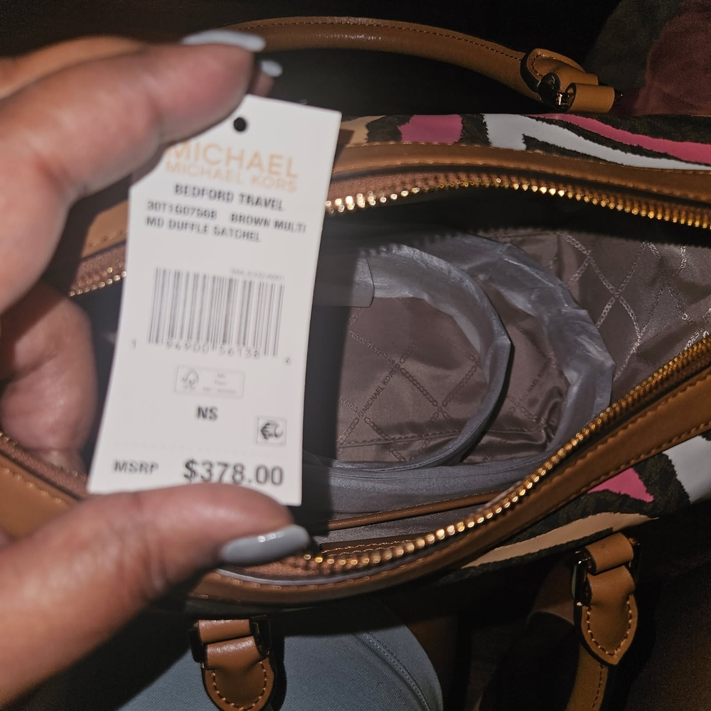 Michael Kors Brown and Pink Satchel